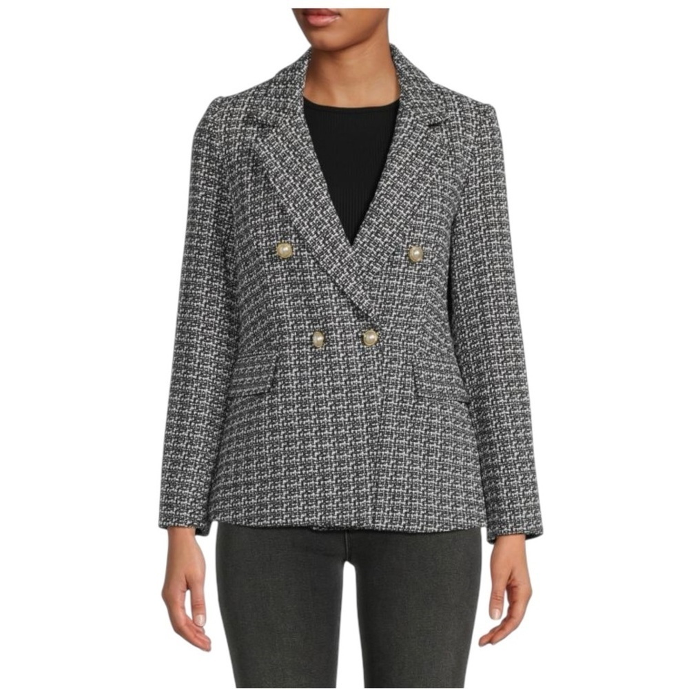 🌻NEW w/tags Nanette Lepore Black/White Tweed Blazer Size 8